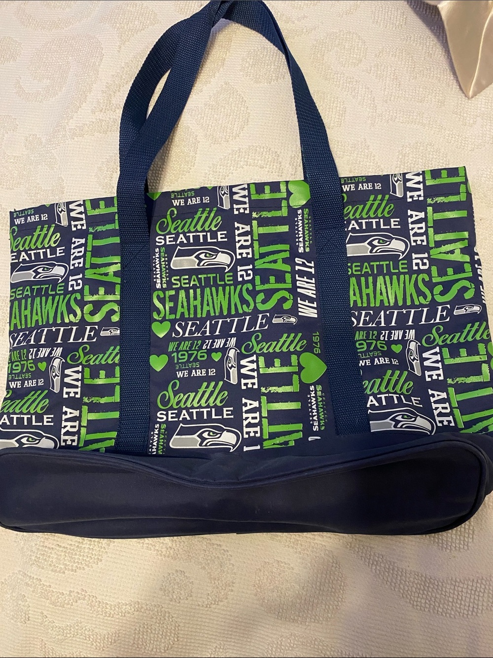 Seattle Seahawks Navy & Green Tote Bag, no signs of wear
